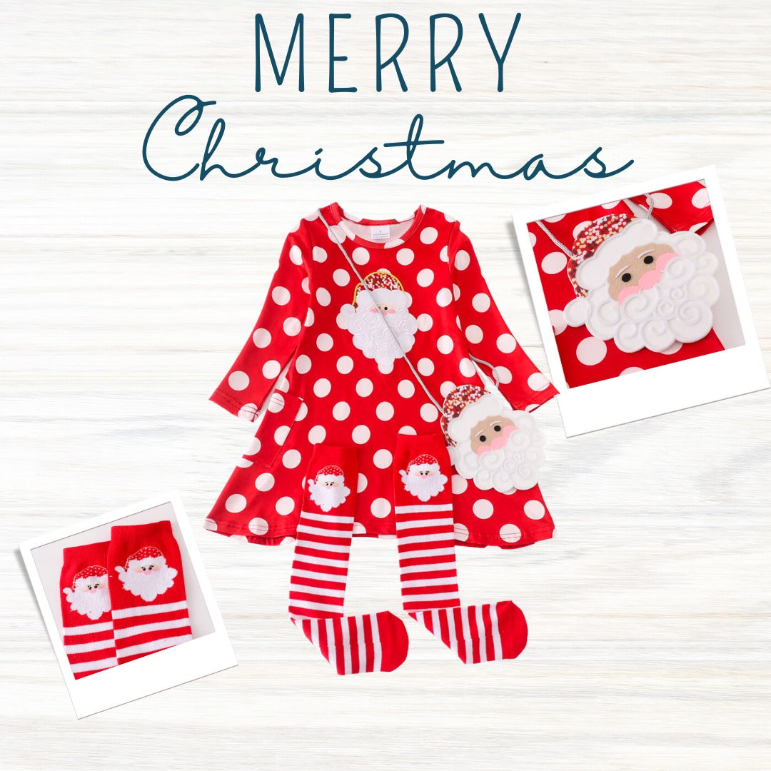 Santa Dress w/ Socks and Purse
