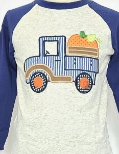 Pumpkin Truck infant boy's romper