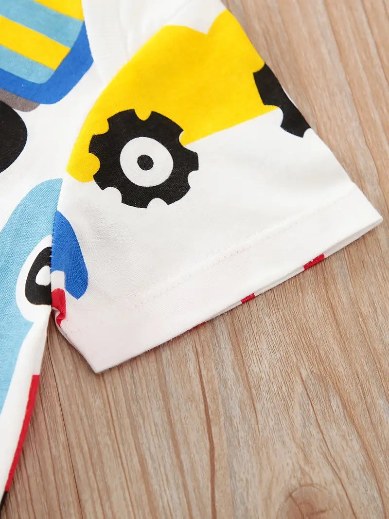 Truckin' boys shorty Romper