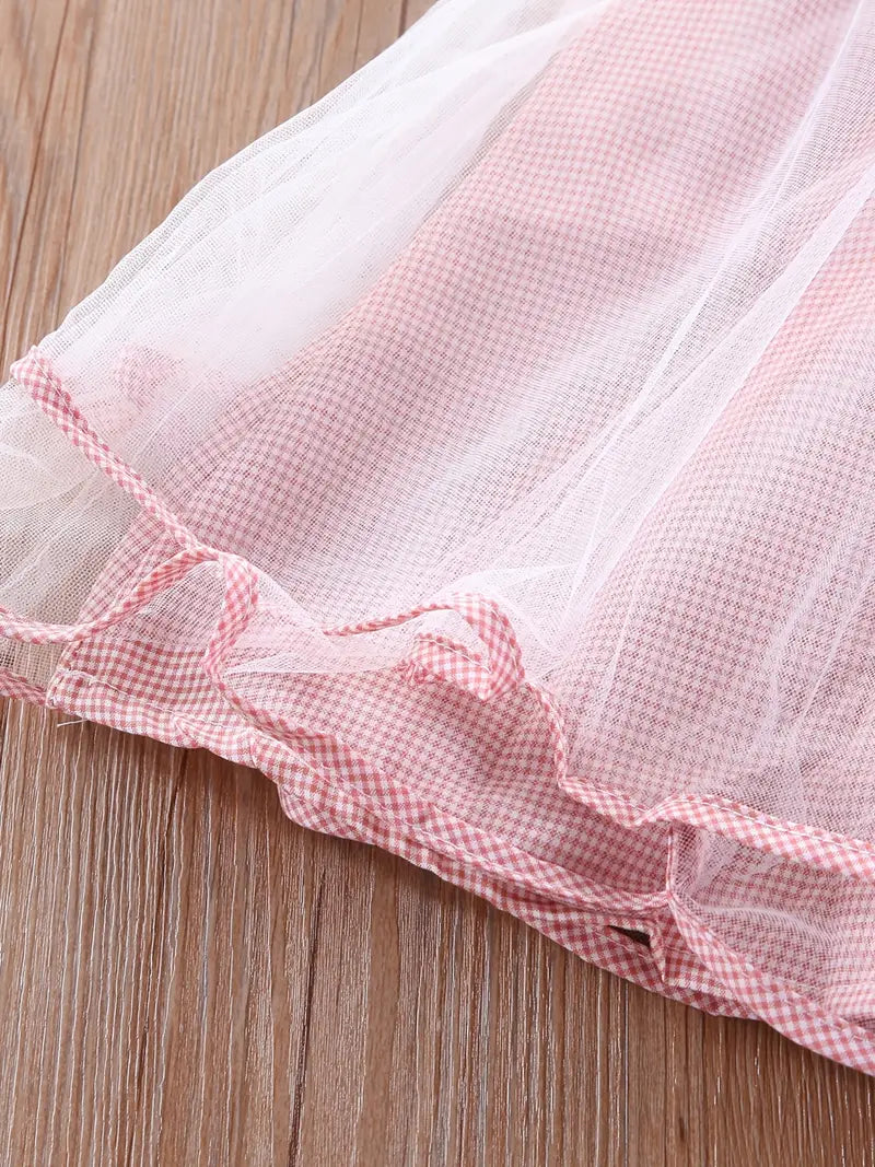 Red Gingham and layered tulle dress