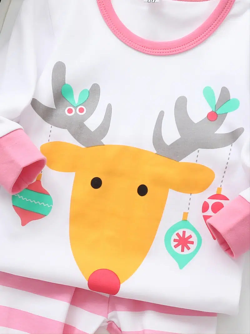 Girls Pretty Reindeer Pajamas