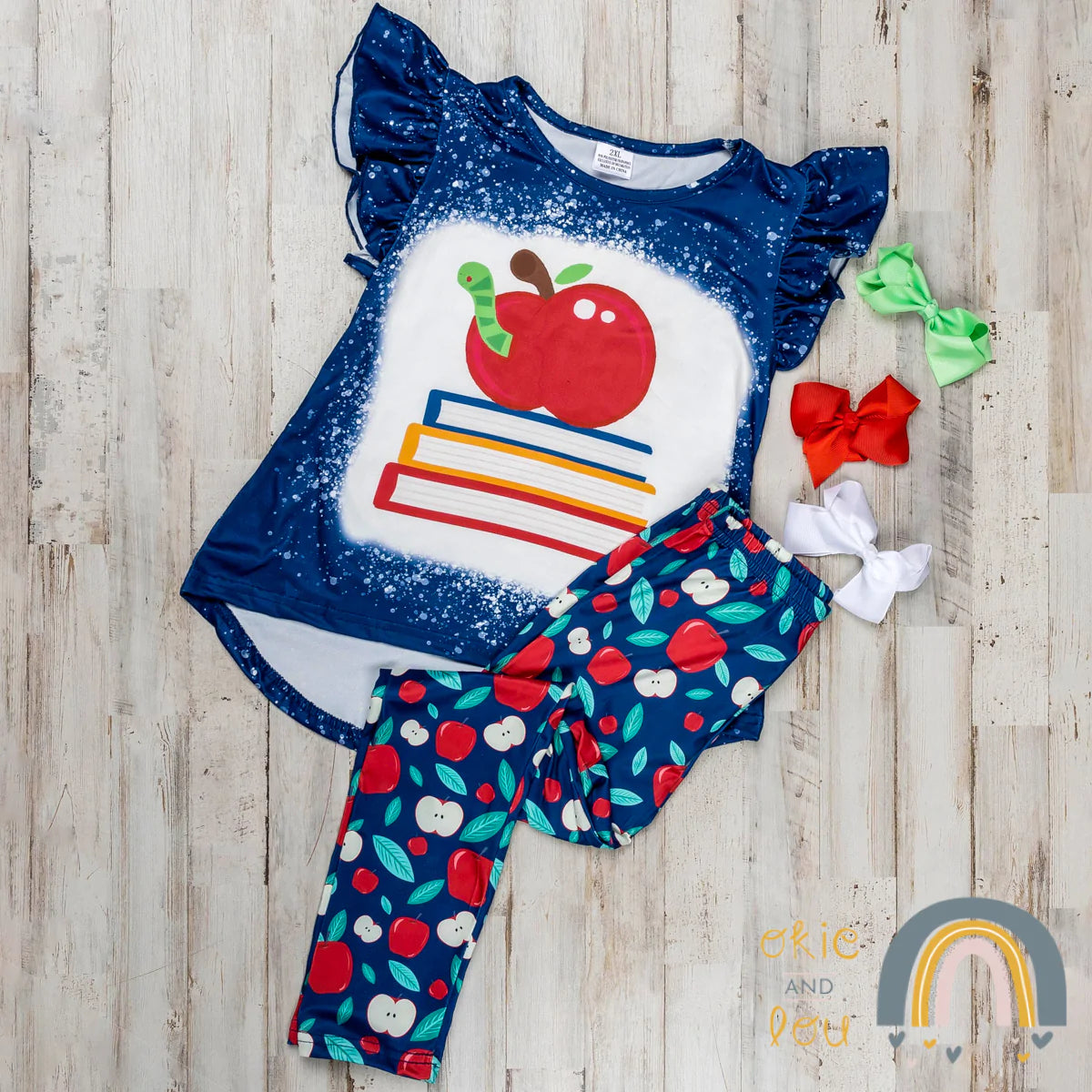 Apple for the Teacher 2 piece pant set