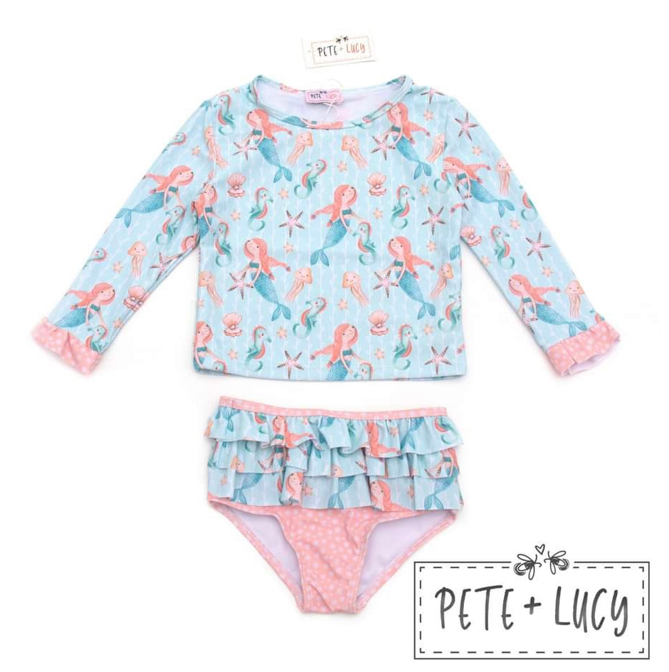 Mermaid & Friends 2 Piece Swimsuit w/ Rashguard