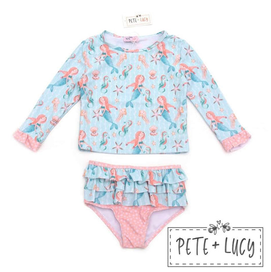 Mermaid & Friends 2 Piece Swimsuit w/ Rashguard