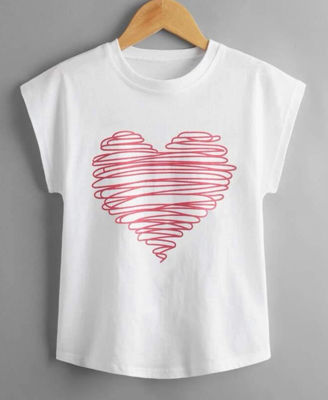 Scribble Heart Short Sleeve Shirt
