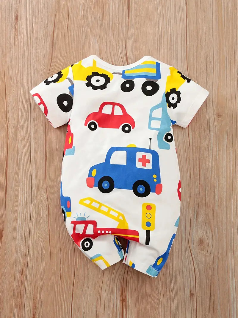 Truckin' boys shorty Romper