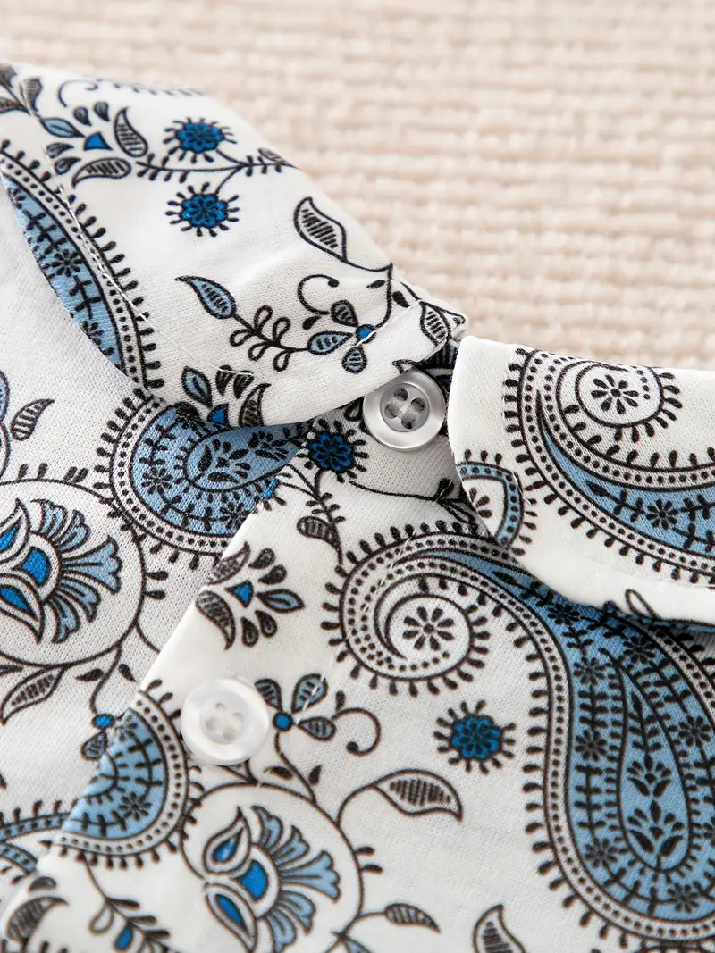 Paisley Print Short Sleeve Dress