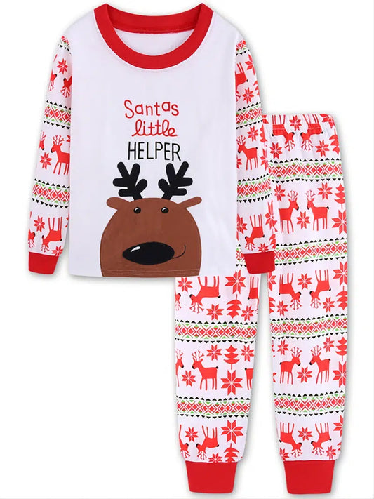 Your little ones will want to continually rub their bellies with this super soft and fuzzy reindeer. So cute for the holidays, and what a great family photo these pajamas would make.