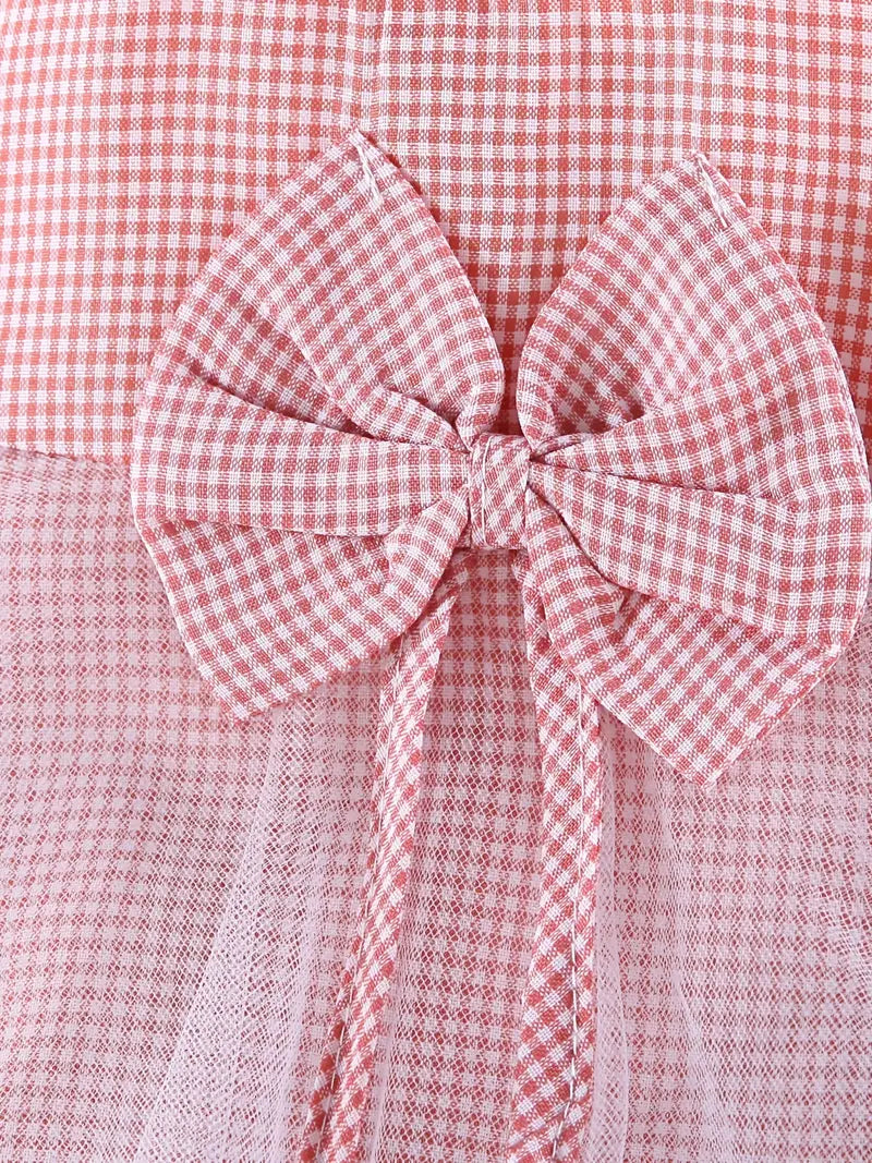 Red Gingham and layered tulle dress