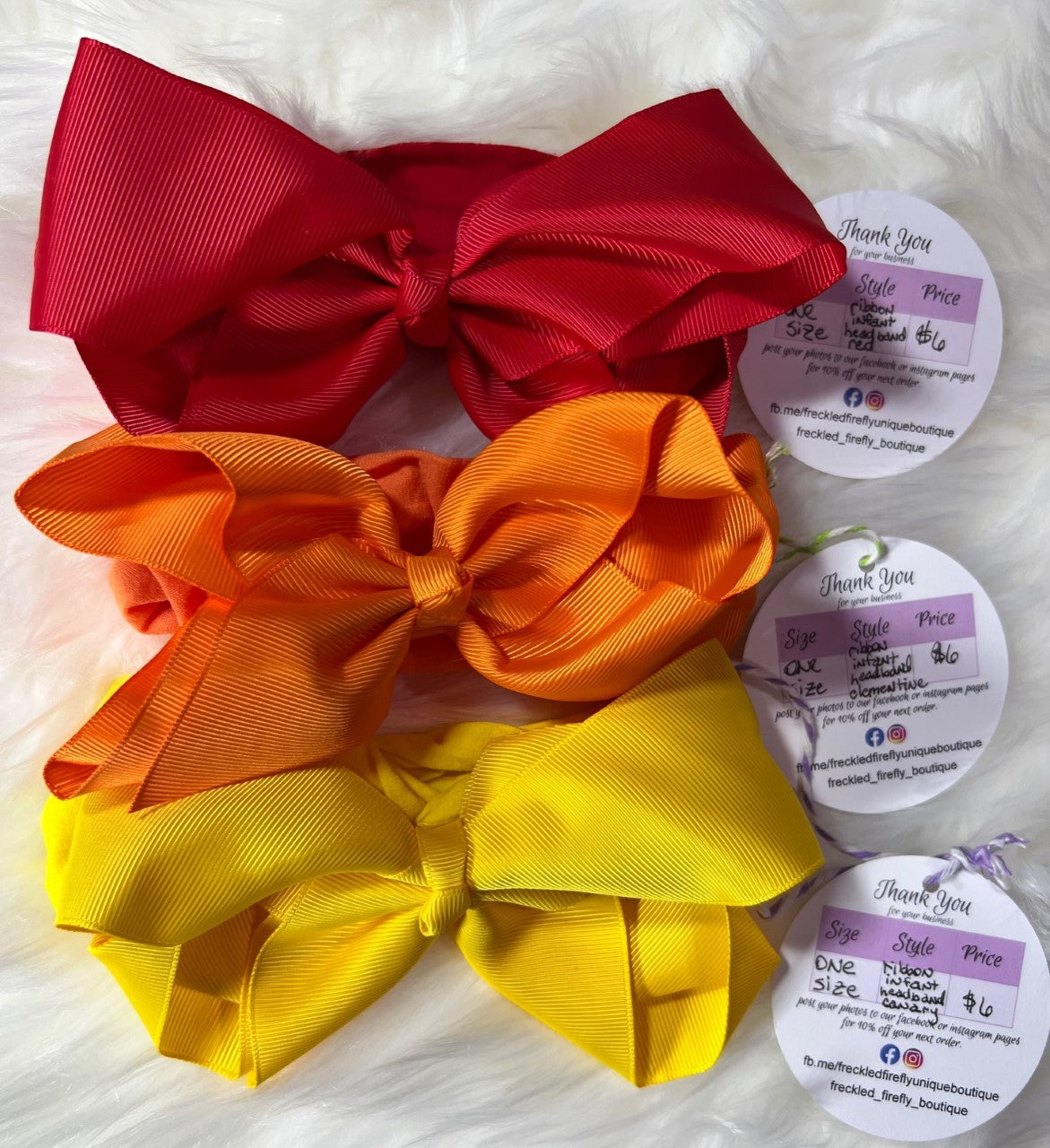 6" Bow-Baby soft Headband