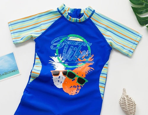 Summer Vibes Boys Shortie Rashguard Swimsuit