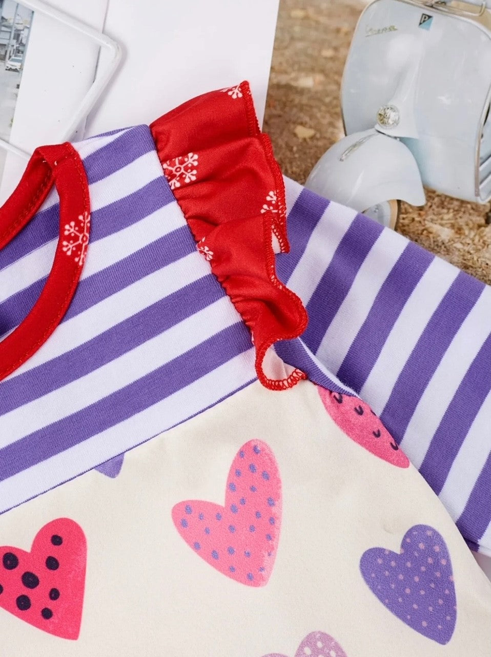 Polka Dot Hearts Infant Girl's Romper
